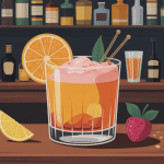 Whisky sour élégant en verre old fashioned avec orange et cerise