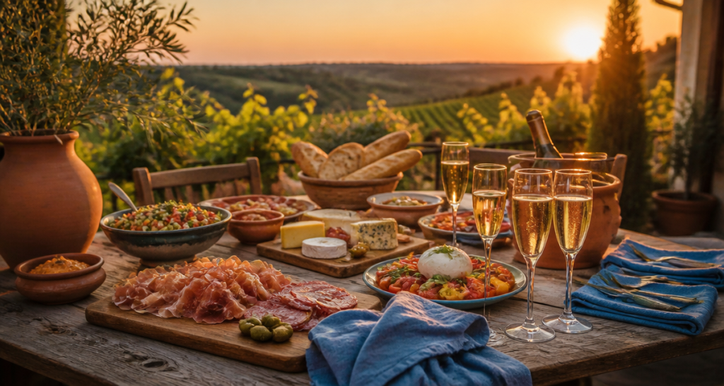 Buffet traiteur dans la Marne en plein air