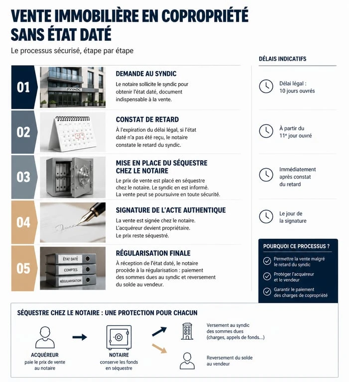 Processus de vente immobilière sans état daté : étapes clés et rôle du séquestre chez le notaire