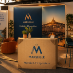mobilier pour stand exposition comptoir lounge design
