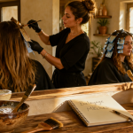 Différence balayage et mèches côte à côte