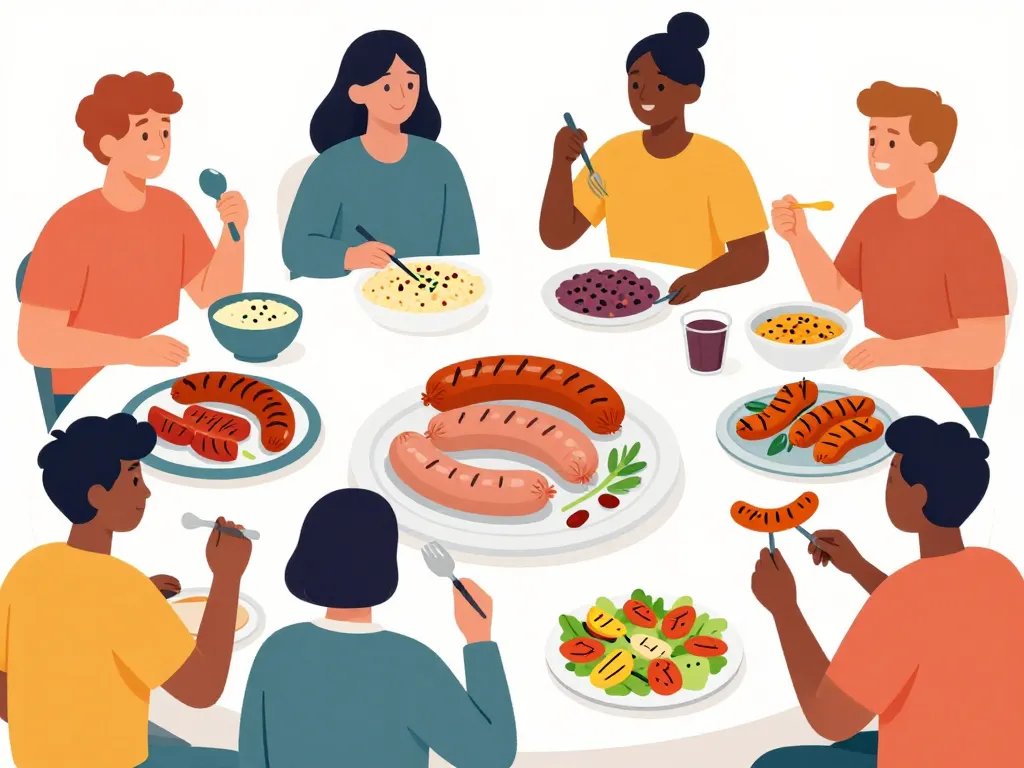 Type de saucisses et avec quoi accompagner des saucisses en groupe