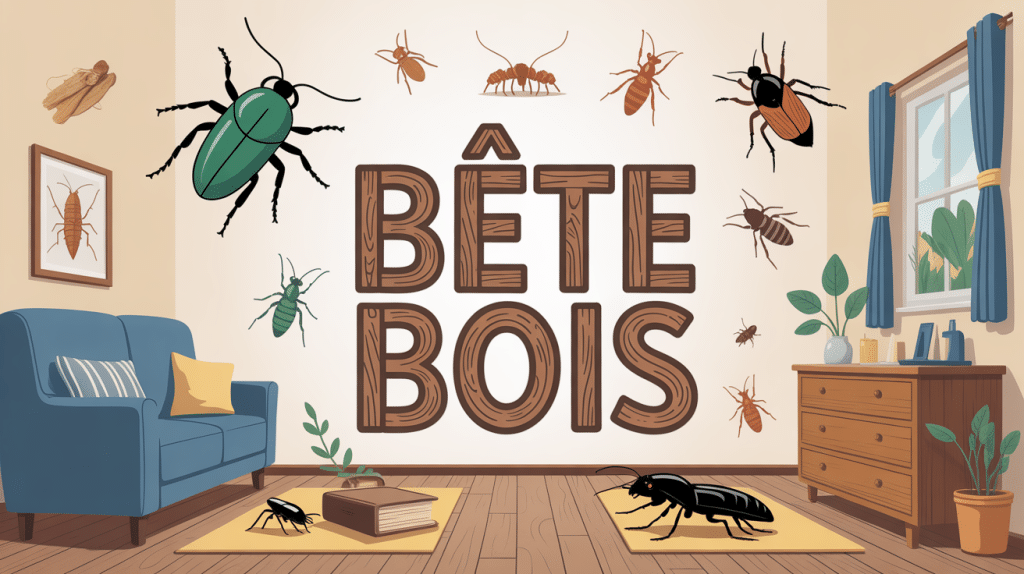 illustration bete du bois insectes charpente meubles
