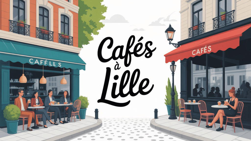 illustration chaleureuse cafés à Lille