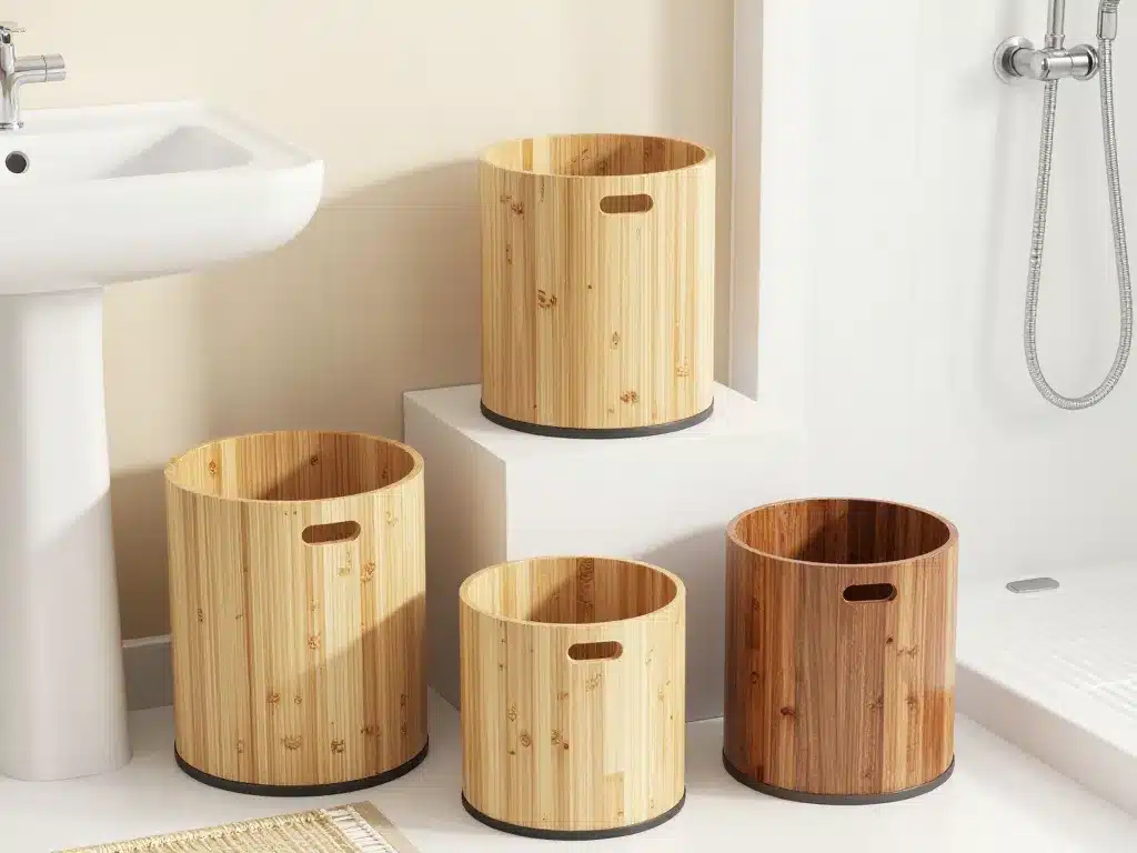 choisir poubelle de salle de bain bois adaptée pour la salle de bain