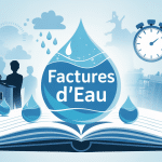 gestion et conservation factures d'eau dossier ouvert horloge compteur