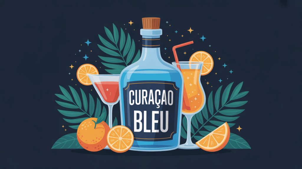 curaçao bleu bouteille cocktails orange ambiance estivale