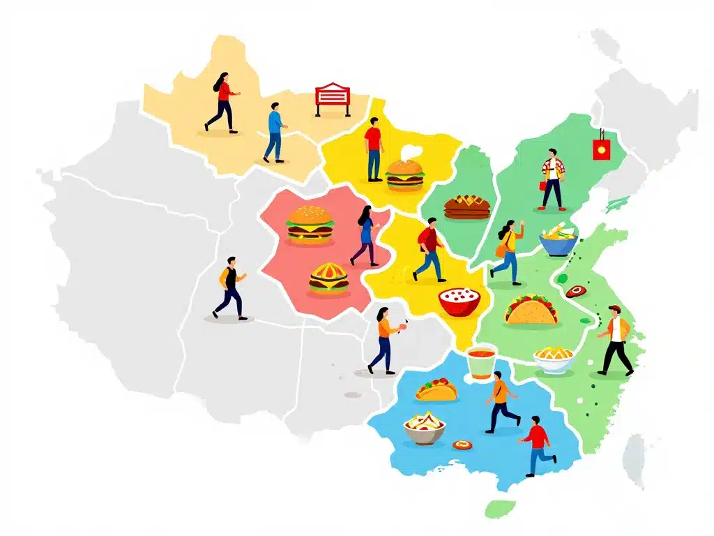 carte stylisée fast food Lille quartiers étudiants