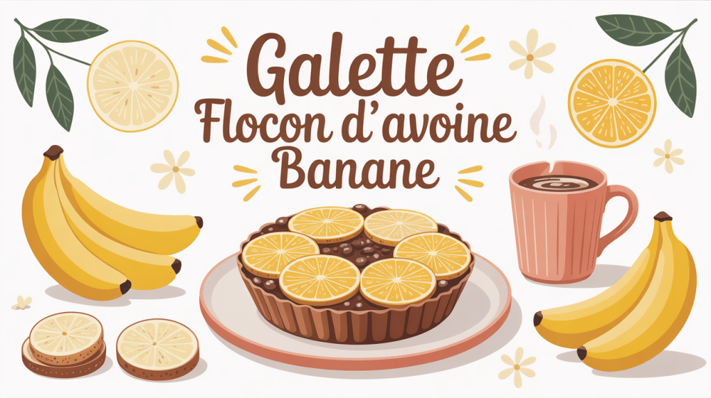 galette flocon d'avoine banane dorée et ingrédients healthy