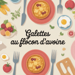 illustration galettes au flocon d'avoine table famille