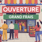 grand frais ouverture prochaine illustration foule devant magasin