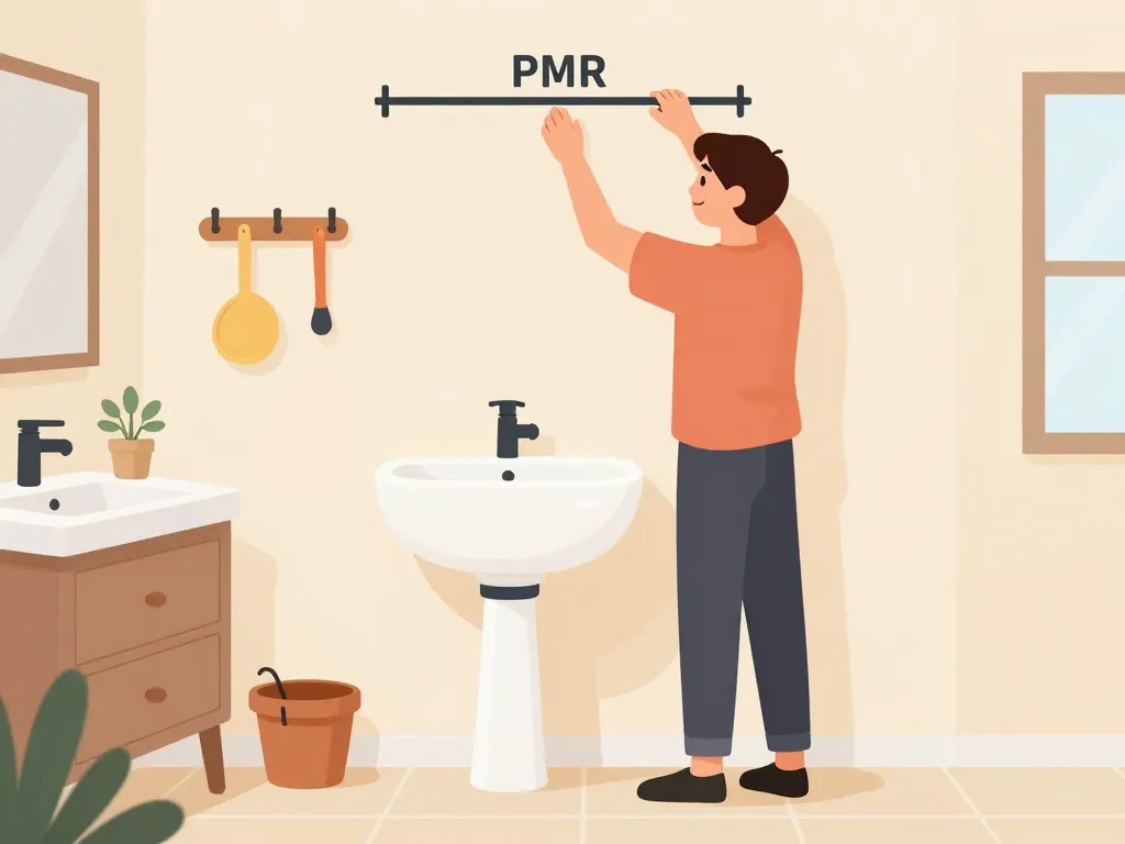 étapes installation hauteur lavabo pmr méthodique