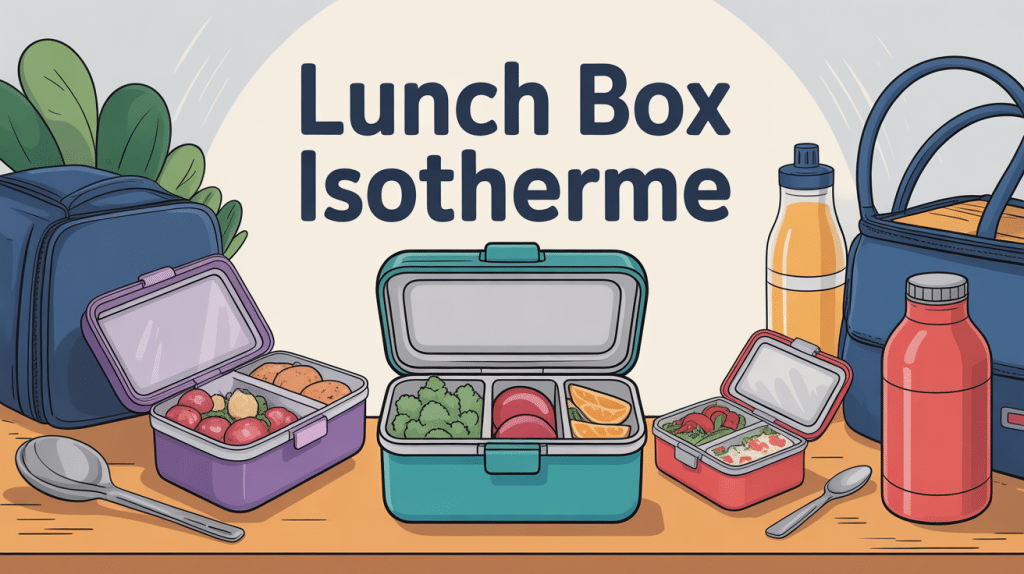 Sélection lunch box isotherme avec repas chauds et froids sur un bureau