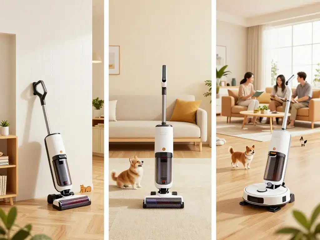 visuel puissance pour aspirateur balai traîneau robot logement