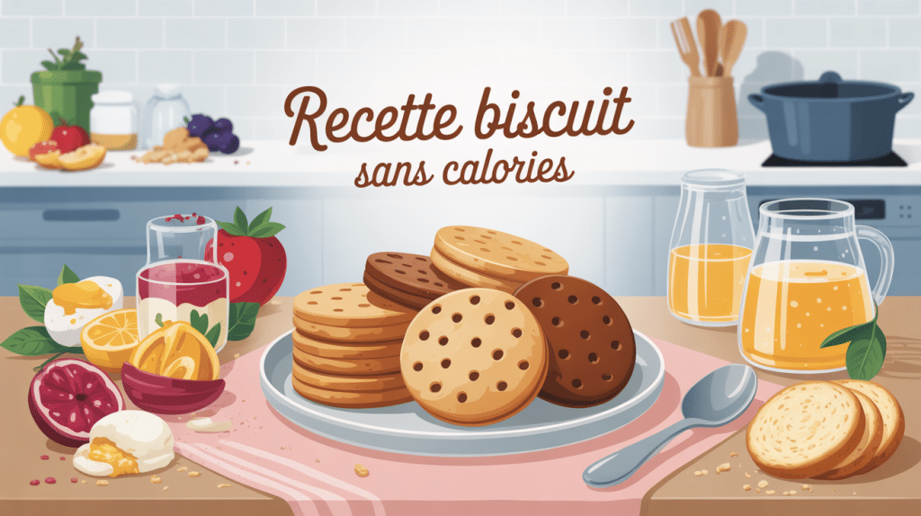 recette biscuit sans calories assiette biscuits dorés ingrédients sains