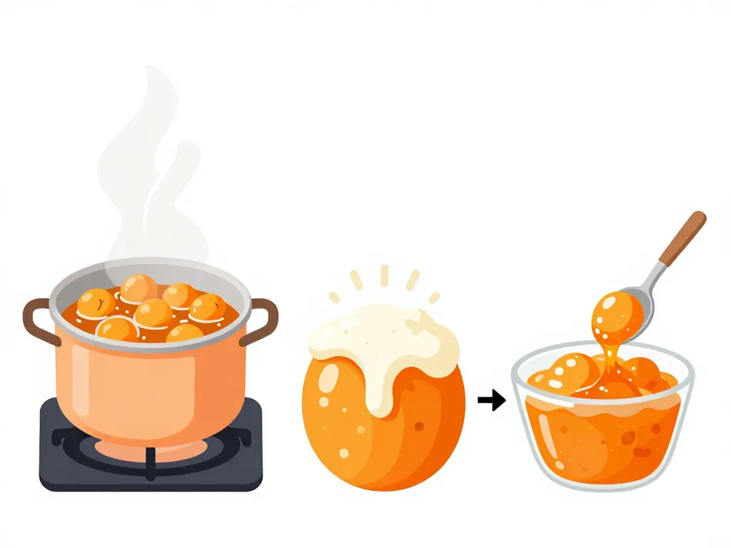 processus cuisson confiture mirabelle étape par étape