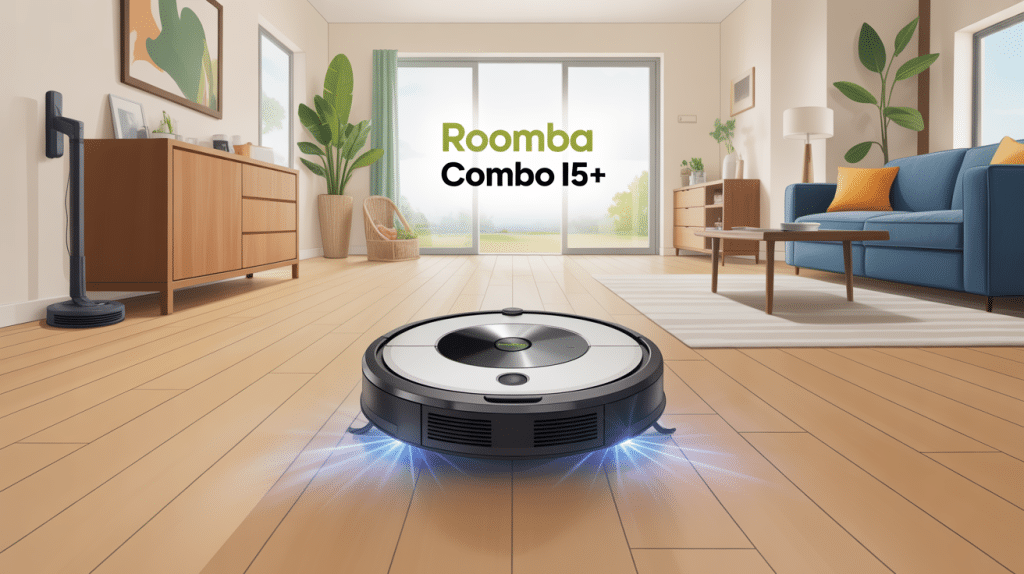 roomba combo i5+ illustration intérieur moderne base auto-vidage
