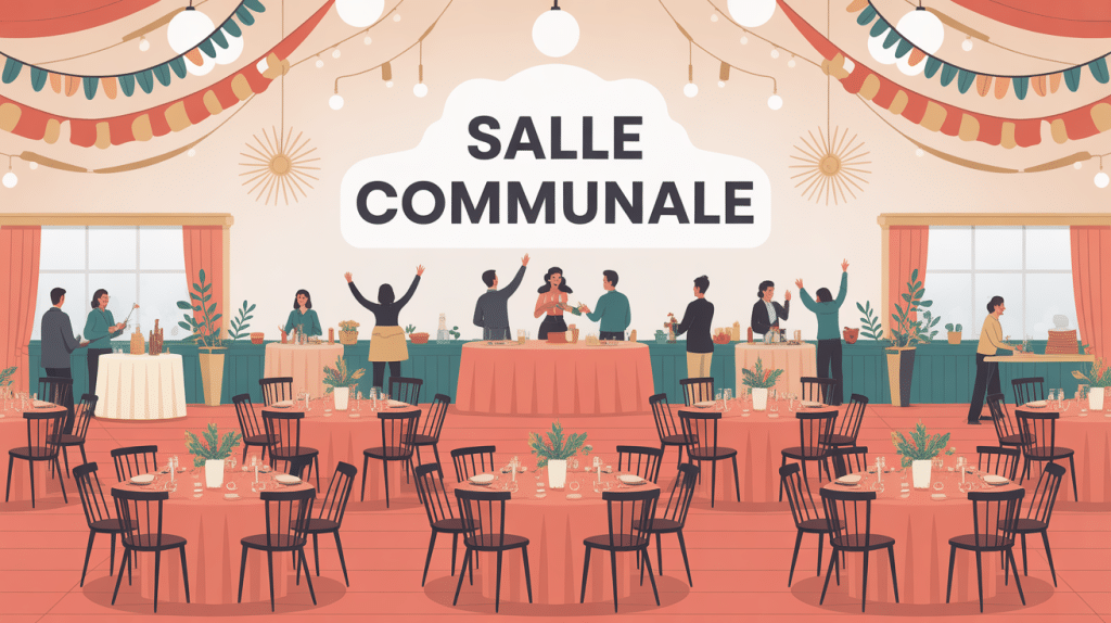 illustration salle communale décorée pour événement