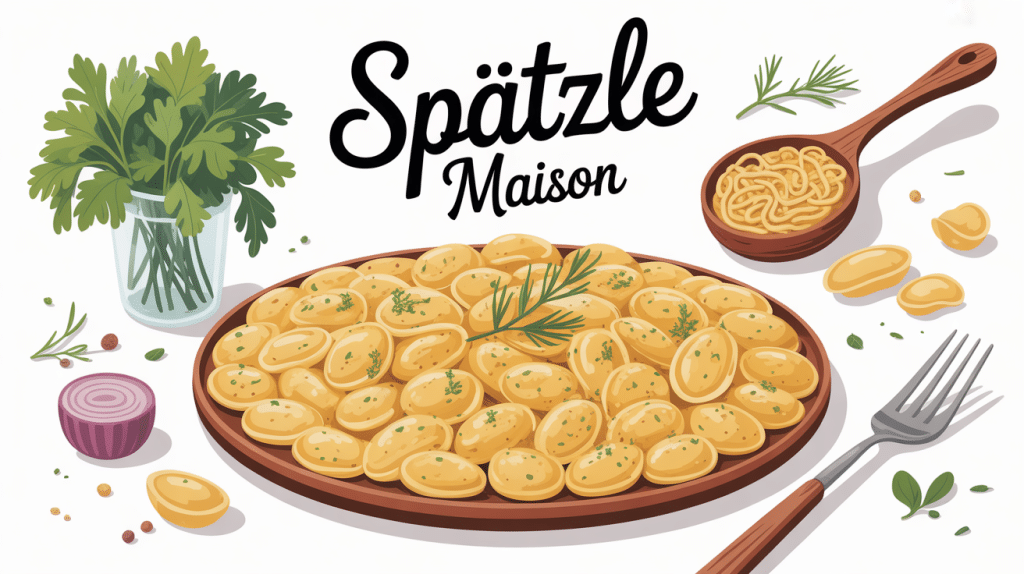 spatzle maison assiette familiale illustration SEO