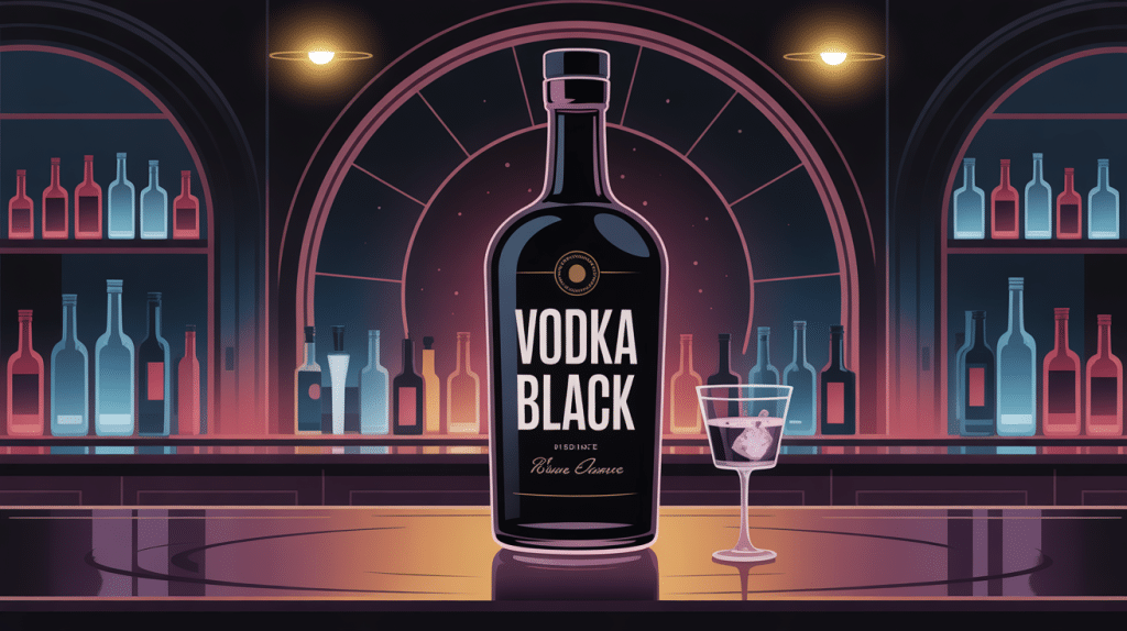 vodka black bouteille luxe bar ambiance