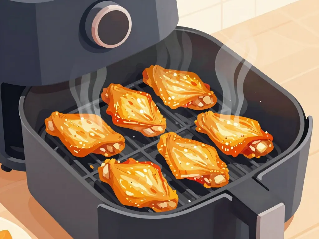 Ailes de poulet air fryer dans air fryer panier