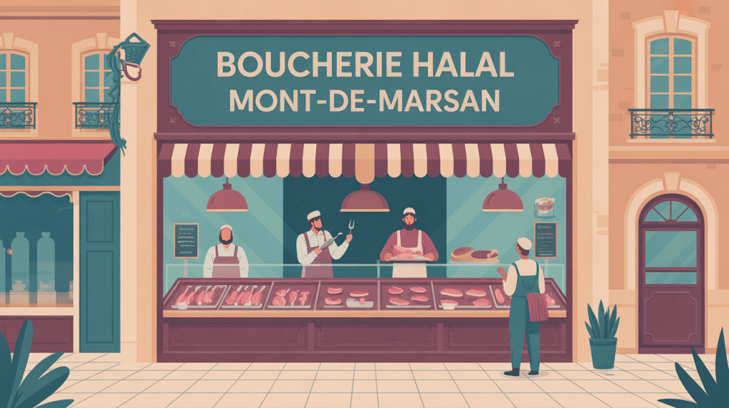 illustration boucherie halal mont de marsan moderne