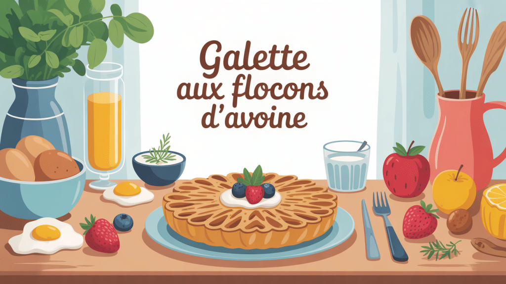 illustration galette aux flocons d avoine petit dejeuner sain