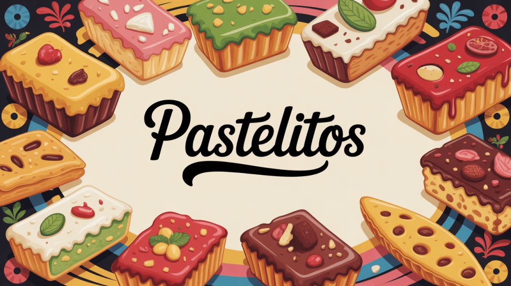 Pastelitos variés sucrés et salés sur fond festif