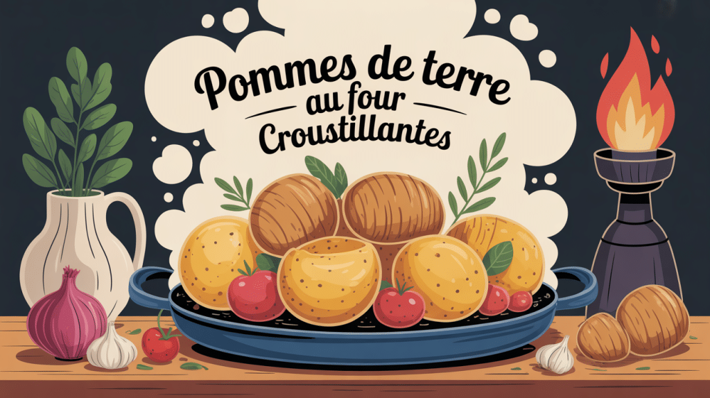 Pommes de terre au four croustillantes façon grands-mères en plat familial rustique