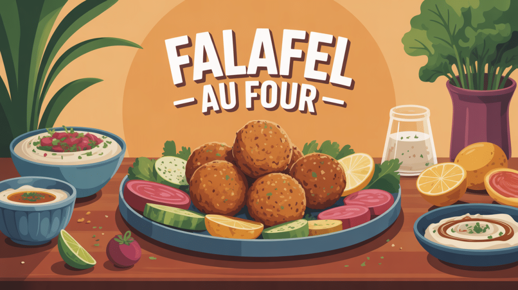 Assiette recette falafel au four ambiance méditerranéenne