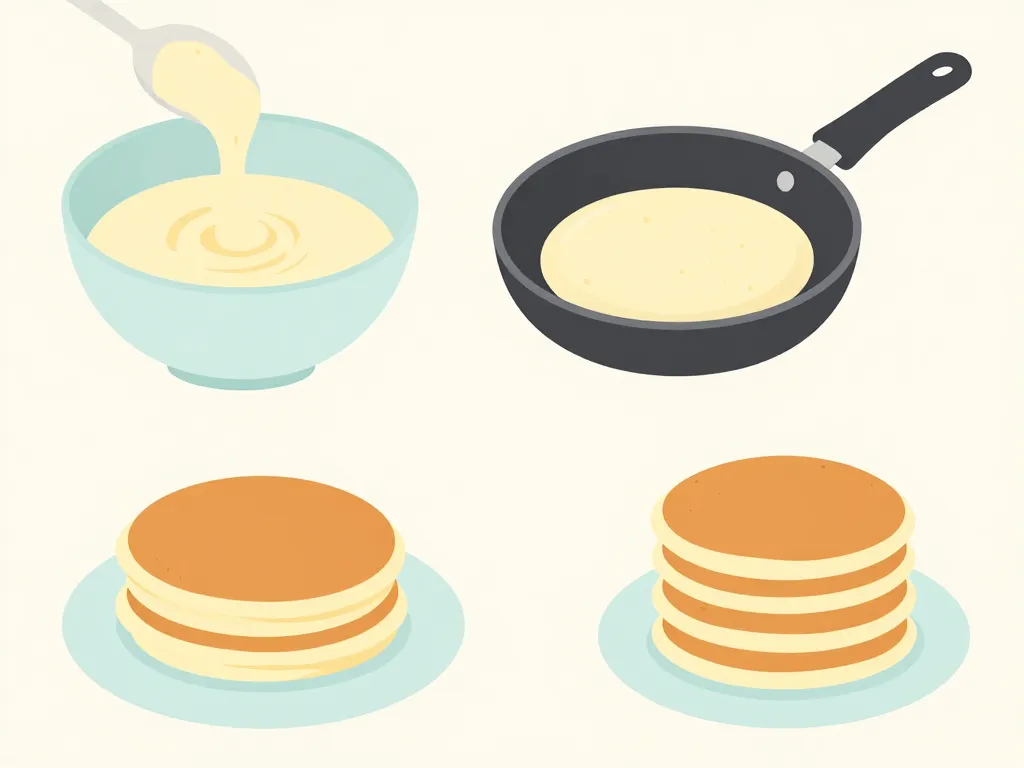 étapes recette pancake fromage blanc en illustration