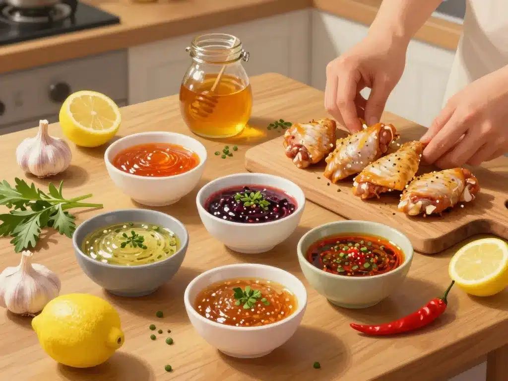 scène recettes marinade pour ailes de poulet différentes