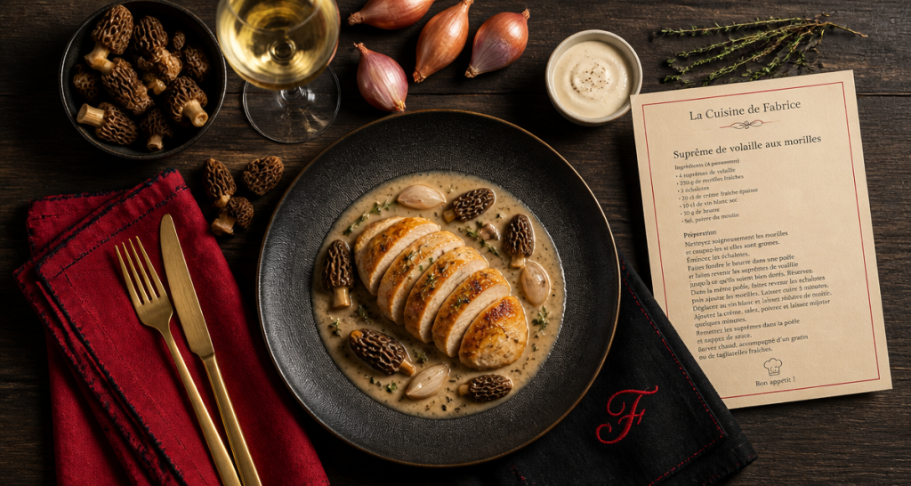 La Cuisine de Fabrice plat suprême de volaille morilles