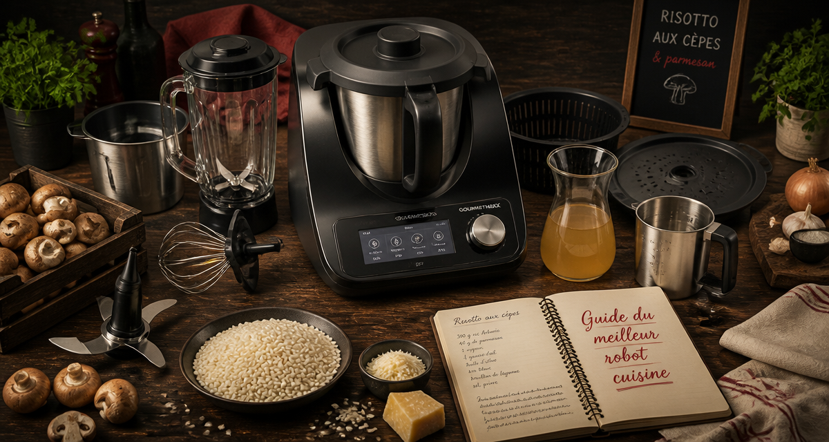 Meilleur robot cuisine avec accessoires sur table