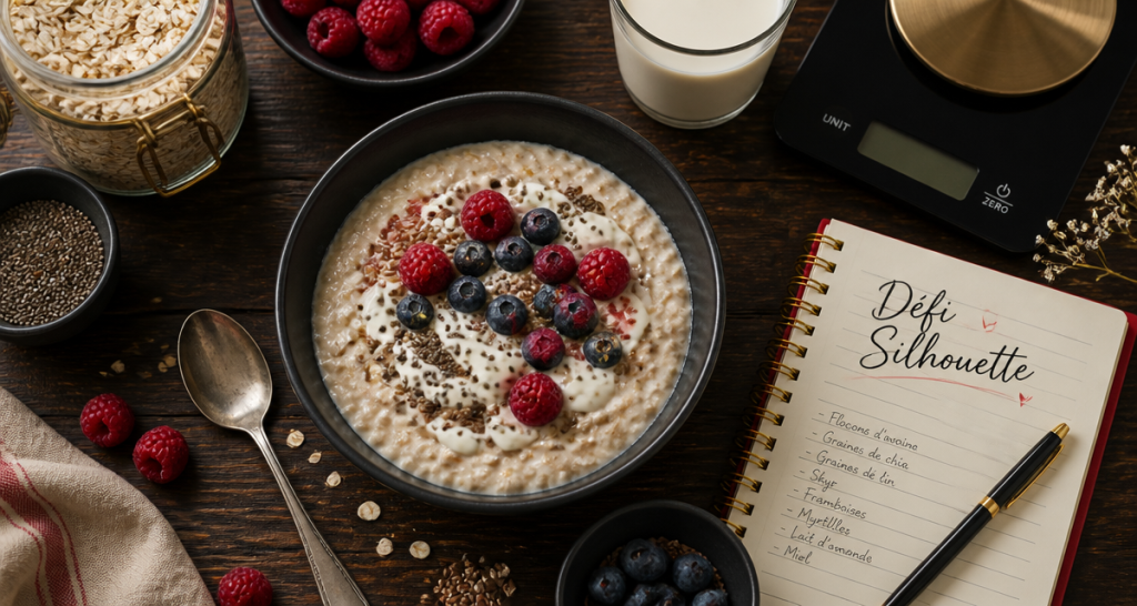 overnight oats perte de poids avec fruits et graines