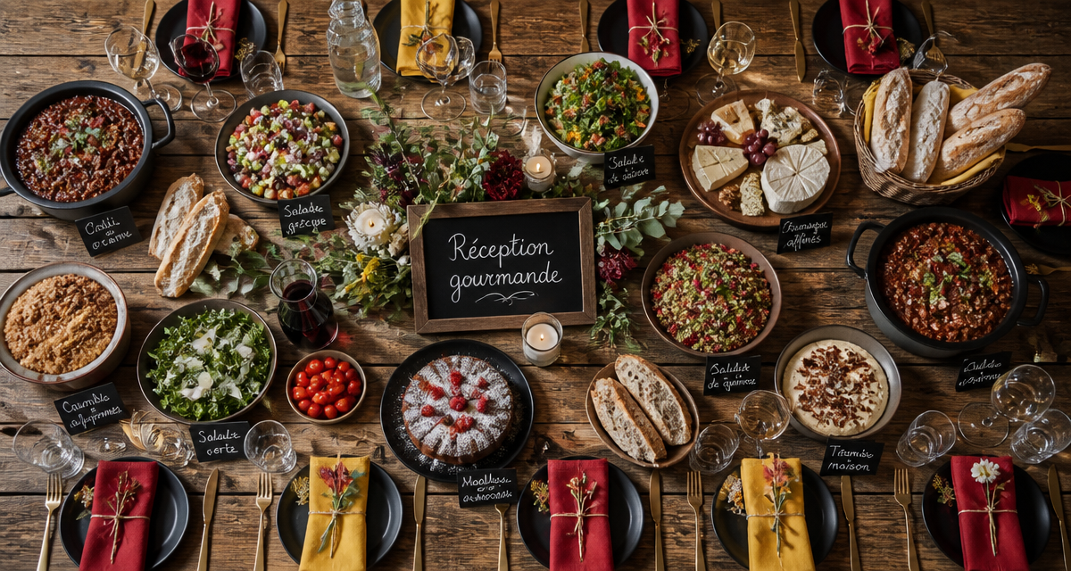 repas pour 30 personnes grande table dressée