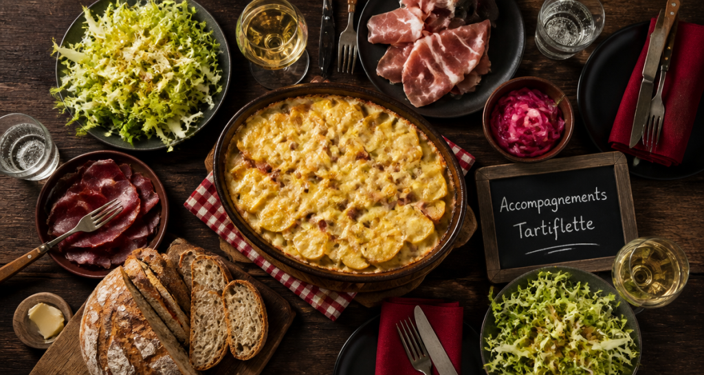 tartiflette accompagnement salade vin charcuterie