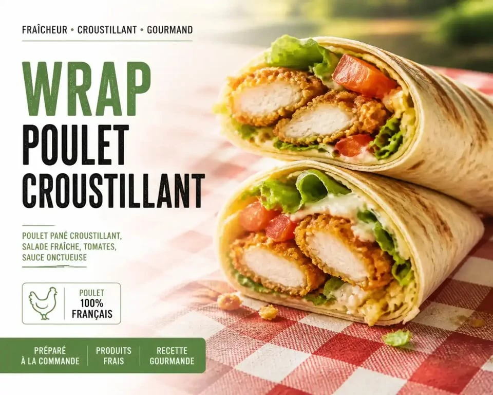Wrap de poulet croustillant pour un pique-nique sans assiette