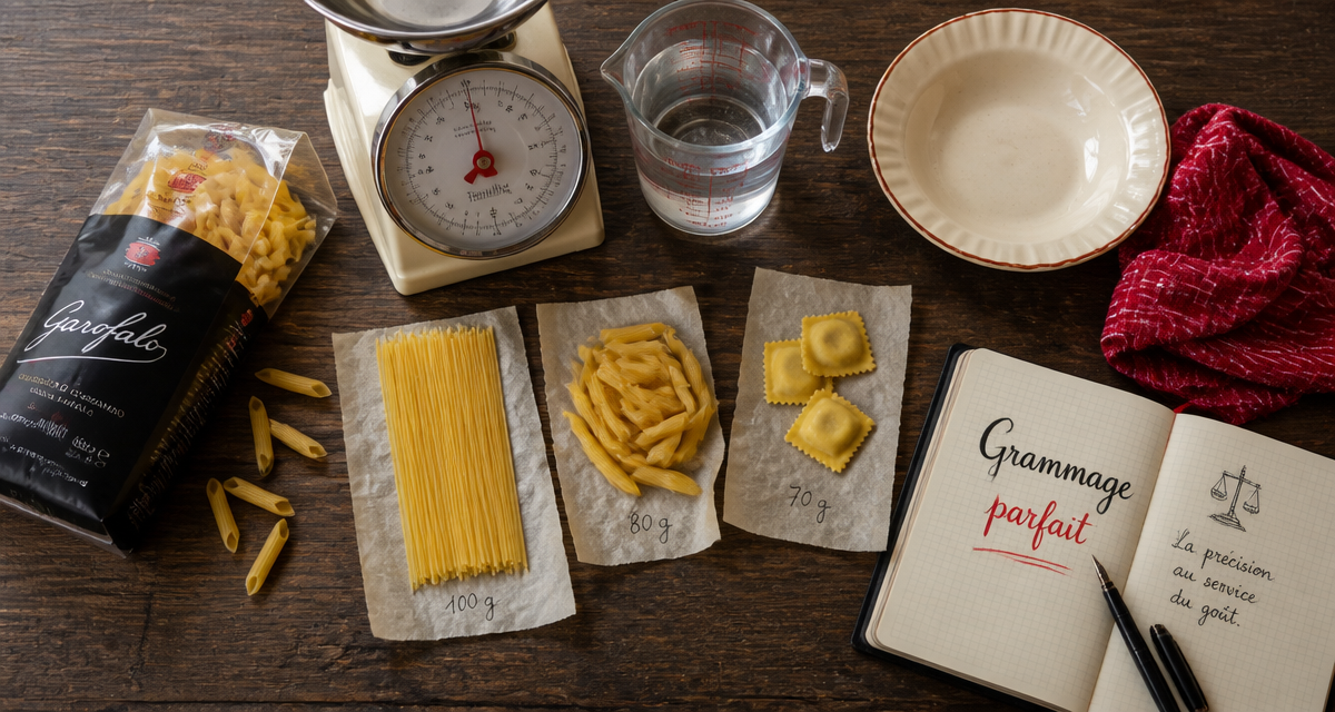 Grammage pate par personne dosé sur table