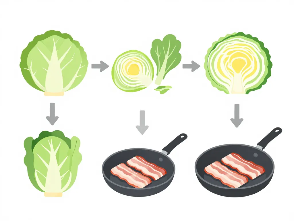 diagramme étapes chou et lardons cuisson