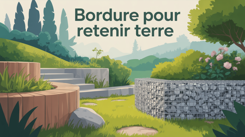 illustration bordure pour retenir terre matériaux jardin