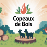 illustration copeaux de bois jardin litière barbecue