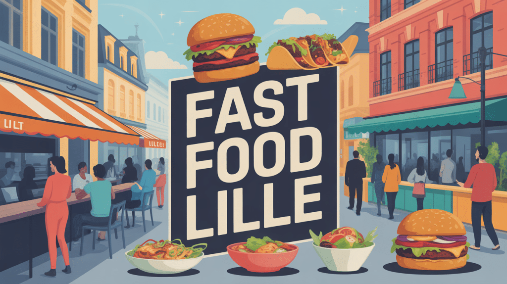 illustration fast food Lille burgers tacos bowls street food