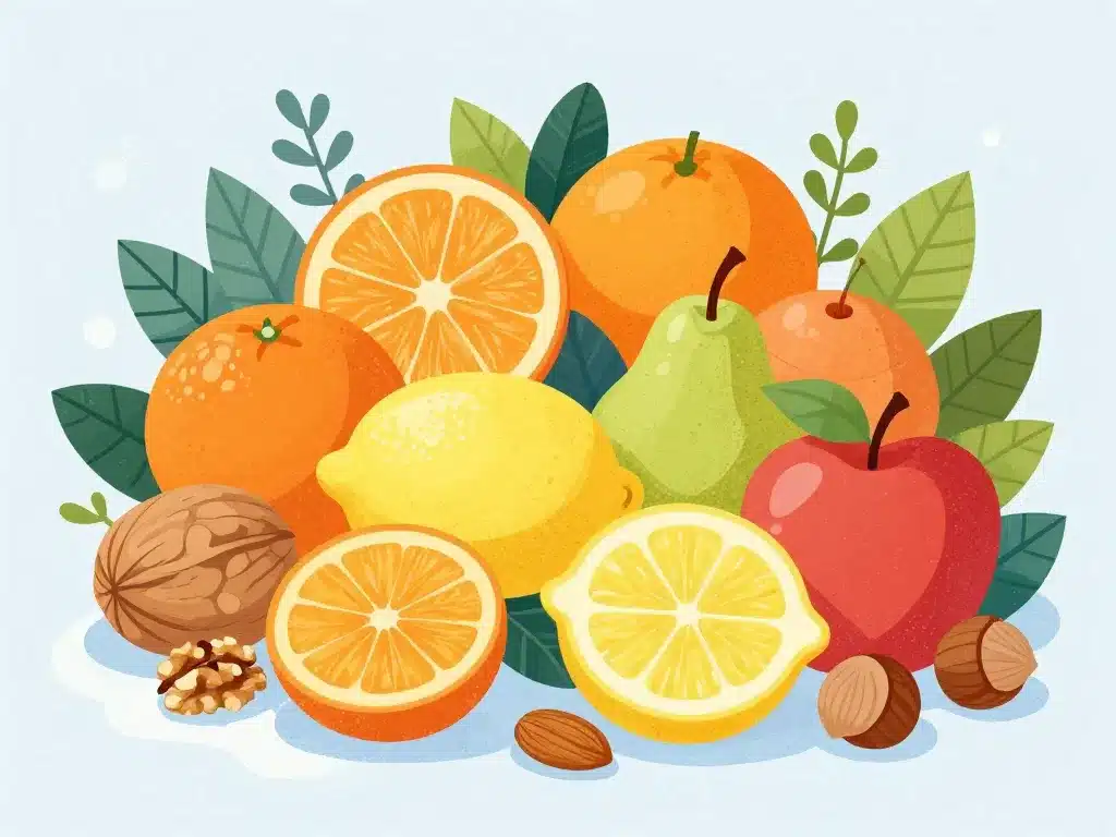 fruits d'hivers assortiment saveurs saison