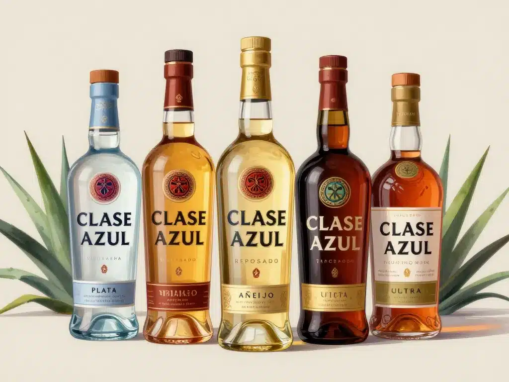 scène produits différents bouteilles clase azul gamme