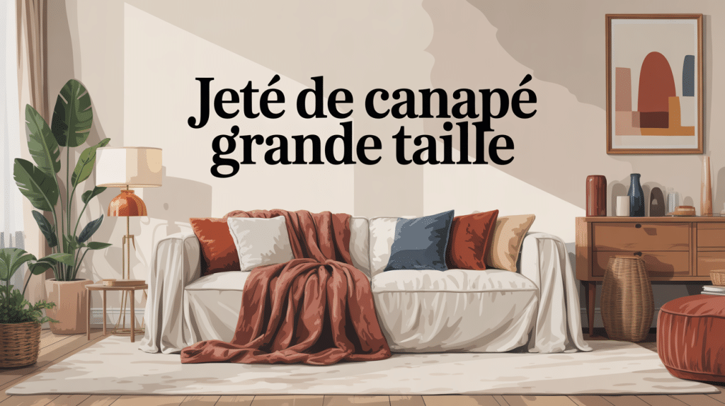 jeté de canapé grande taille élégant sur grand canapé