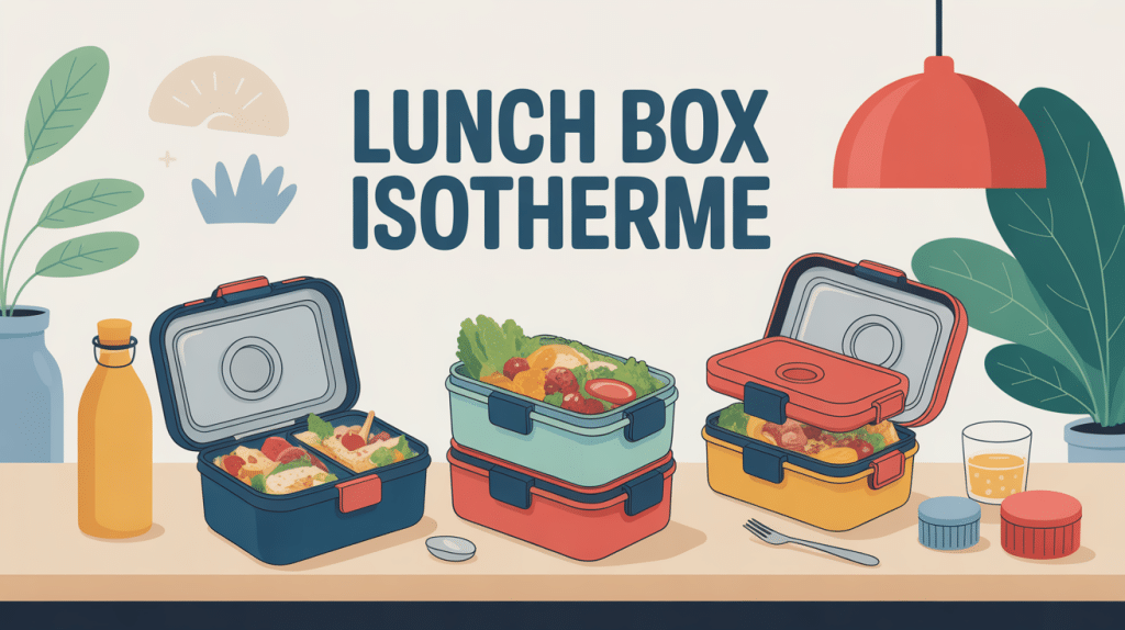 lunch box isotherme posées sur table ambiance conviviale
