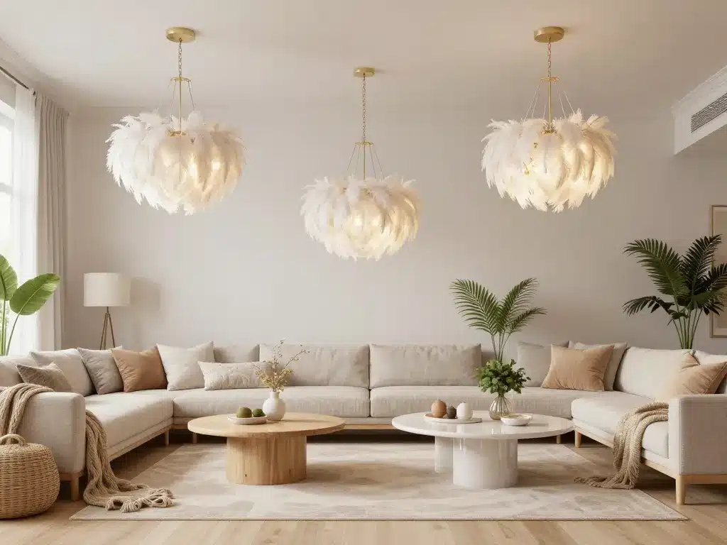 lustre plume intégré différents styles déco intérieur