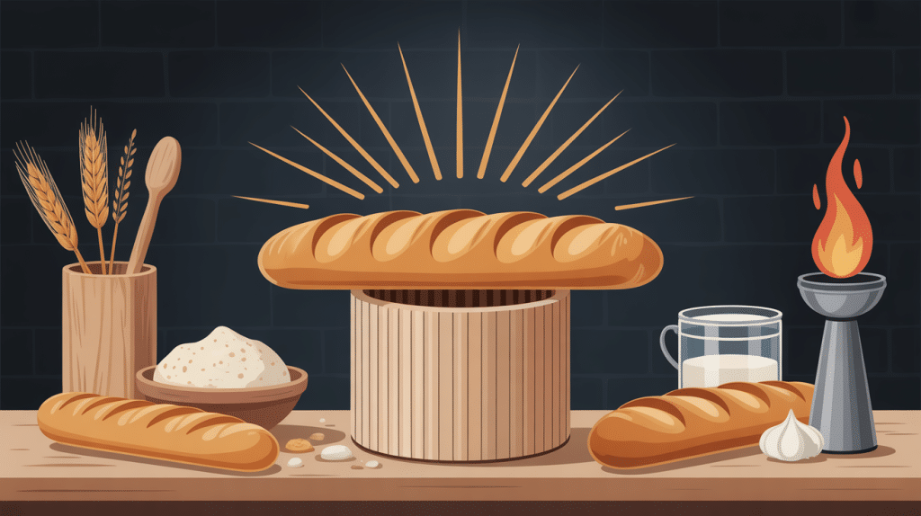 illustration moule pour baguettes dorées cuisine