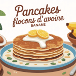 pancake flocon d avoine banane regime sur assiette saine